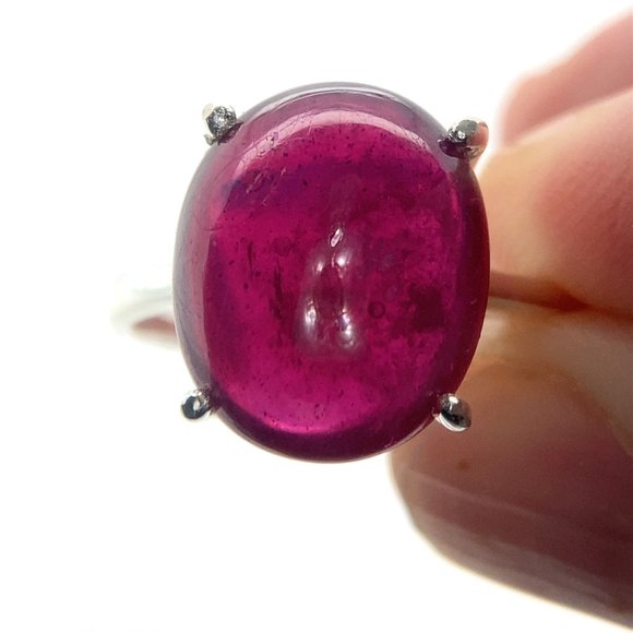 Ruby 11.60ct Platinum Finish Solid 925 Sterling Silver Ring